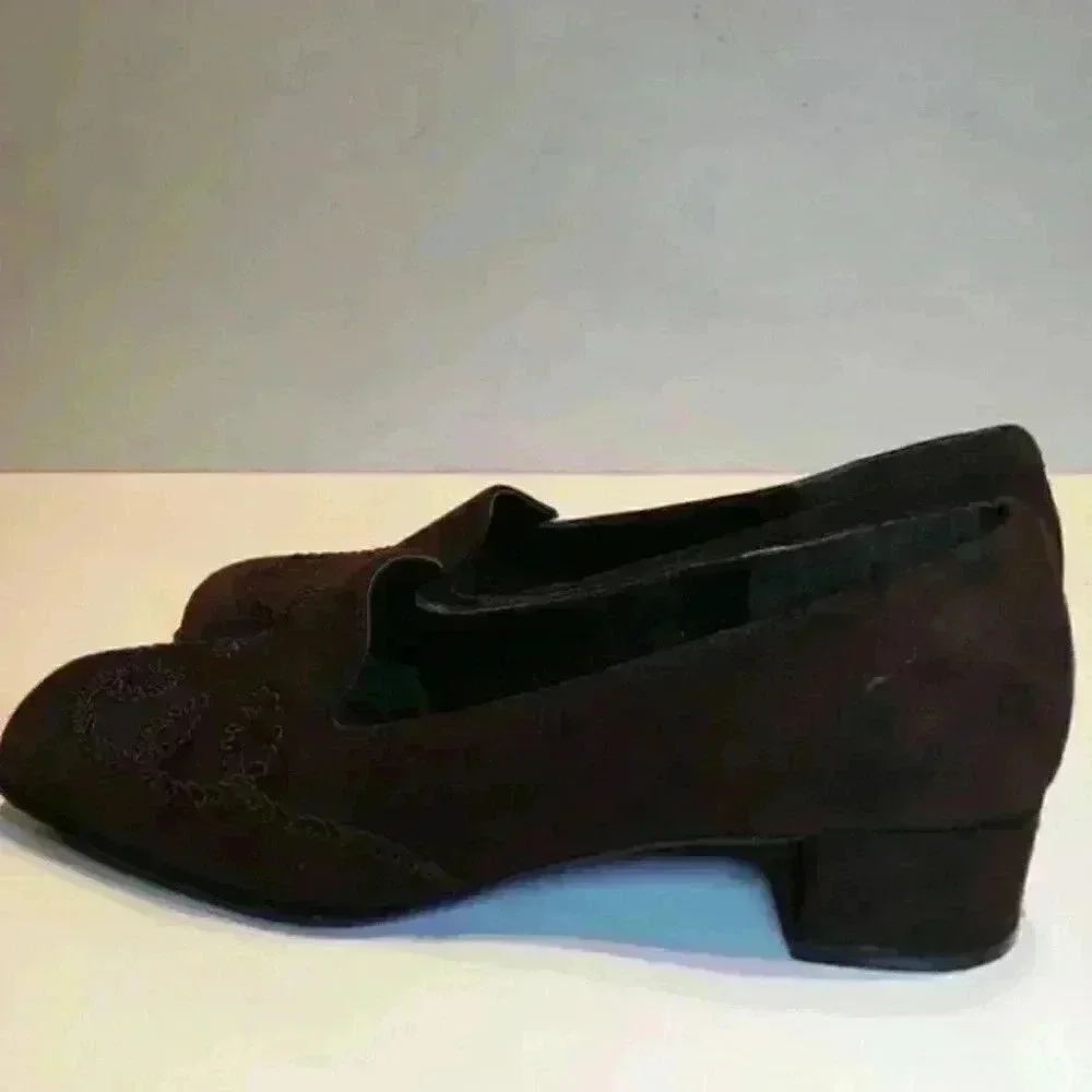 Unisa Heels Size 6 Brown Suede Made In Spain